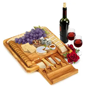 100% Bamboo, Large , Charcuterie Board,Cheese Board and Knife Set.