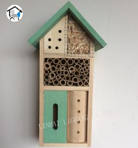 Insetto in legno naturale Hotel e casa delle api con bambù-per le api solitarie farfalla coccinella signora insetto - Product Image 3