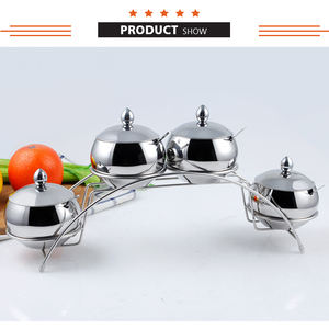 Azúcar <span class=keywords><strong>condimentos</strong></span> contenedor conjunto <span class=keywords><strong>estante</strong></span> de la especia del acero inoxidable para la cocina - Product Image 2