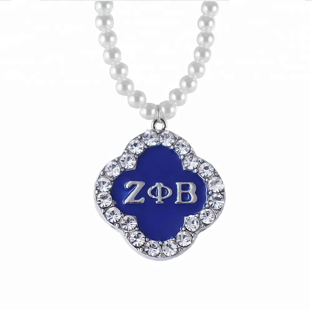 HUSURU joyería azul esmalte y cristal ZPB símbolo paloma Zeta Phi Beta collares pendientes joyería paz