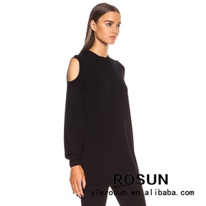 Totale nero fuori- superiore della spalla cool donne maglioni pullover - Product Image 2