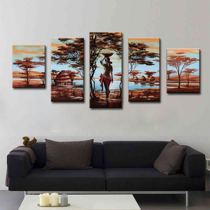 Pintura abstracta de mujer africana <span class=keywords><strong>para</strong></span> decoración del hogar, 5 piezas - Product Image 2