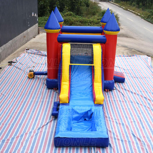 Comercial barato <span class=keywords><strong>Casa</strong></span> de rebote de agua desmontable <span class=keywords><strong>con</strong></span> piscina/inflable mojado deslice combo para venta - Product Image 2