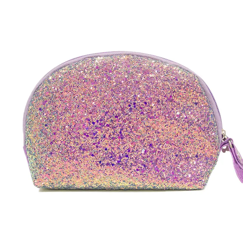 Bolsa de maquillaje con purpurina de lentejuelas, bolso cosmético para viaje, brillante, de lujo