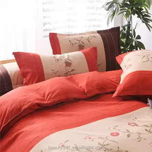 Conjunto de lençóis de cama de cetim e capa de edredon, cor sólida, dyed bs13902