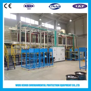 Automatic copper/nickel/chrome electroplating line for sanitary fittings