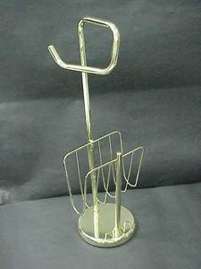 Porte-magazines à base ronde, en acier inoxydable, support pour rouleau de papier toilette - Product Image 2