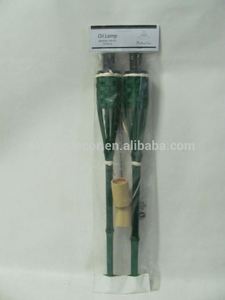 Torcia da Giardino in Bambù BT-046 con Intreccio, Serbatoio in Metallo Nero Stile Tiki - Product Image 3