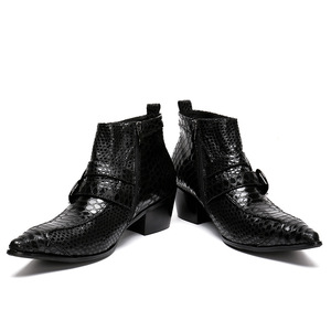 Botas <span class=keywords><strong>de</strong></span> punta puntiaguda para hombre, botas masculinas informales a la moda, <span class=keywords><strong>de</strong></span> color negro - Product Image 4