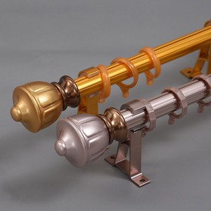 Coloré 2021 Foshan nouveau Design <span class=keywords><strong>Double</strong></span> tuyau de rideau tiges en aluminium piste Tirai avec accessoires de rideau tringle rideau - Product Image 3