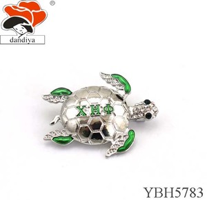 XHO CHI ETA PHI-broche de tortuga verde, joyería de diamantes de imitación, productos de Sorority & fresion - Product Image 3