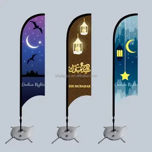 Chất Lượng Hàng Đầu Tùy Chỉnh Quảng Cáo Lông Bãi Biển Cờ Biểu Ngữ Cho Ramadan