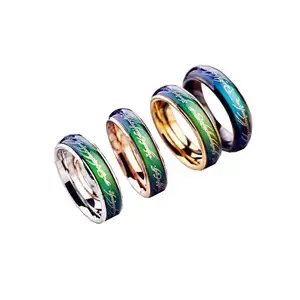 2019 Fashion Ring Men Gold 6MM Color Changing With Temperature Stainless Steel Titanium Ring