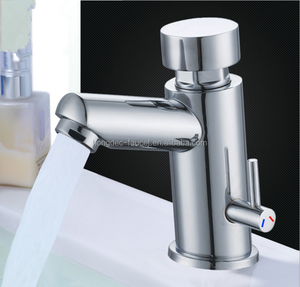 Mitigeur de lavabo contemporain chromé laiton à fermeture automatique Robinet d'action retardateur de lavabo - Product Image 2