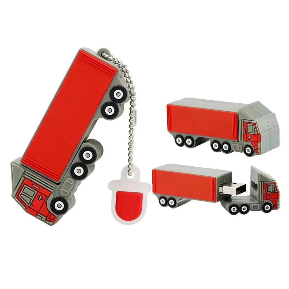 Customized Soft PVC USB Flash Drive Truck Car New Shape USB Pen Drive Promotional Gifts 4gb 8gb 16gb 32gb