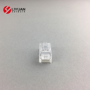 Liyuan ปลั๊กอีเธอร์เน็ตโมดูลาร์3ง่ามพร้อมเคลือบฟูสำหรับ CAT6 8P8C LY-US073-C6 RJ45 - Product Image 5
