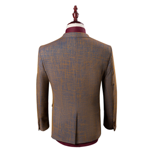 WB016 Abito da Uomo Tre Pezzi Marrone per Matrimonio Taglia S-3XL 2022 Stile Inglese Completo Retrò a Righe con <span class=keywords><strong>Pantaloni</strong></span> - Product Image 4