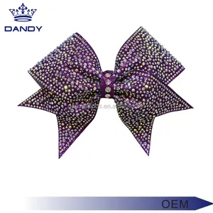 Cheerleading Bows HIgh Quality Cheerleading Hair Bows OEM Design Custom Logo Rhinestone Cheer Bows