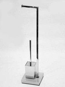 Portaescobillas de baño con acabado cromado de hierro de 7 formas y soporte de rollo de papel para uso hotelero - Product Image 6