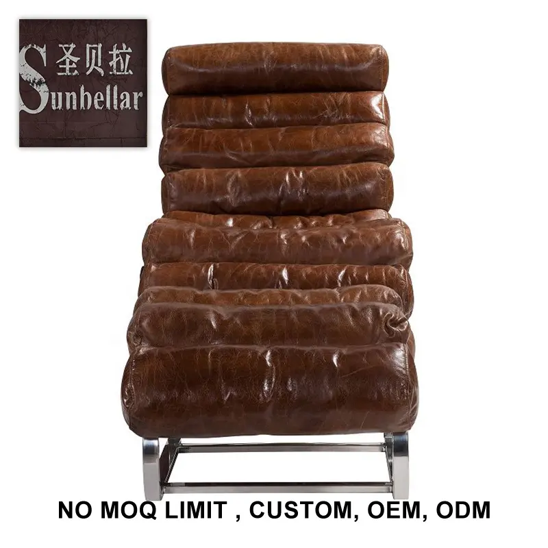 customized antique brown vintage leather chaise lounge chairs indoor chaise salle manger armless daybed bedroom living room