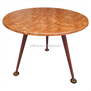 Mesa de comedor redonda moderna de madera para hotel a prueba de agua y aceite para uso en exteriores en restaurantes para cafetería y muebles - Product Image 3