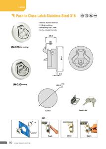 Loquet de porte de bateau marin en acier inoxydable LM-330, trou rond de 50 mm, loquet à levier encastré, loquet à fermeture automatique Southco M1 - Product Image 4