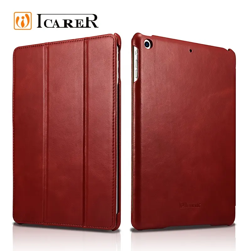 High Quality Shockproof Mini Real Genuine Leather Smart Belk Flip Protective Cover Case For New iPad 9.7 inch