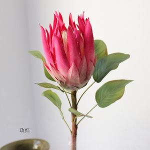 การจำลองระดับไฮเอนด์65ซม. ดอก <span class=keywords><strong>Protea</strong></span> ขนาดยักษ์ดอกไม้ก้านยาวทำจากผ้าไหมยาว - Product Image 3