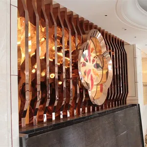 מודרני עיצוב לייזר לחתוך מחיצת מסך פנל מסעדה מתכת מחיצת חדר