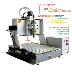 ماكينة نقش على الخشب LY 3040ZH-VFD1.5KW منخفضة التكلفة بمنفذ USB صغيرة الحجم CNC 3040 CNC 3 4 محاور بسعر