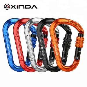 XINDA 최고의 CE UIAA 25kN 7075 알루미늄 HMS 암벽 등반 스크류 게이트 carabiner