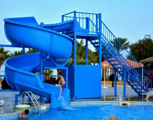 Resort hotel usato piscina commerciale in fibra di vetro di acqua scivolo per i bambini