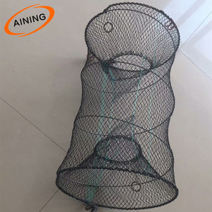 Cage de pêche pliable en fil PE en acier inoxydable 40*80 cm piège d'aquaculture carré pour crevettes et anguilles pour piège à écrevisses à vendre - Product Image 5