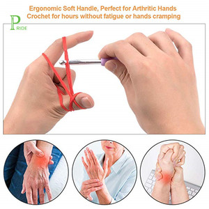 Étui ergonomique en <span class=keywords><strong>cuir</strong></span> avec 14 tailles de crochets de 2 à 10 mm Set d'aiguilles extra longues <span class=keywords><strong>pour</strong></span> les mains arthritiques - Product Image 6