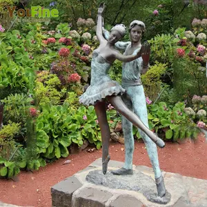 life size Dance art statue casting bronze nude dancing man and woman sculpture