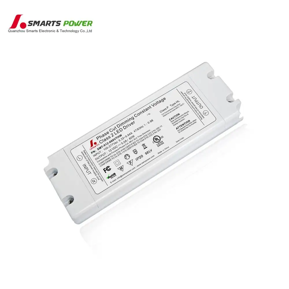 Led 12v Driver 120v Ac Dc 12v 5a Power Supply 60w Triac Dimmable Led Driver For LUTRON Dimmer