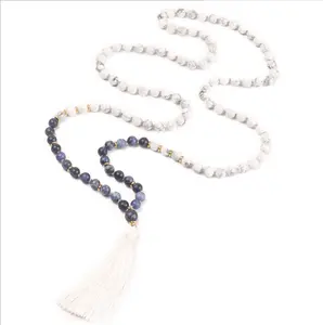 108 bead nappa mala collane Yoga meditazione guarigione gioielli collane di preghiera in pietra naturale