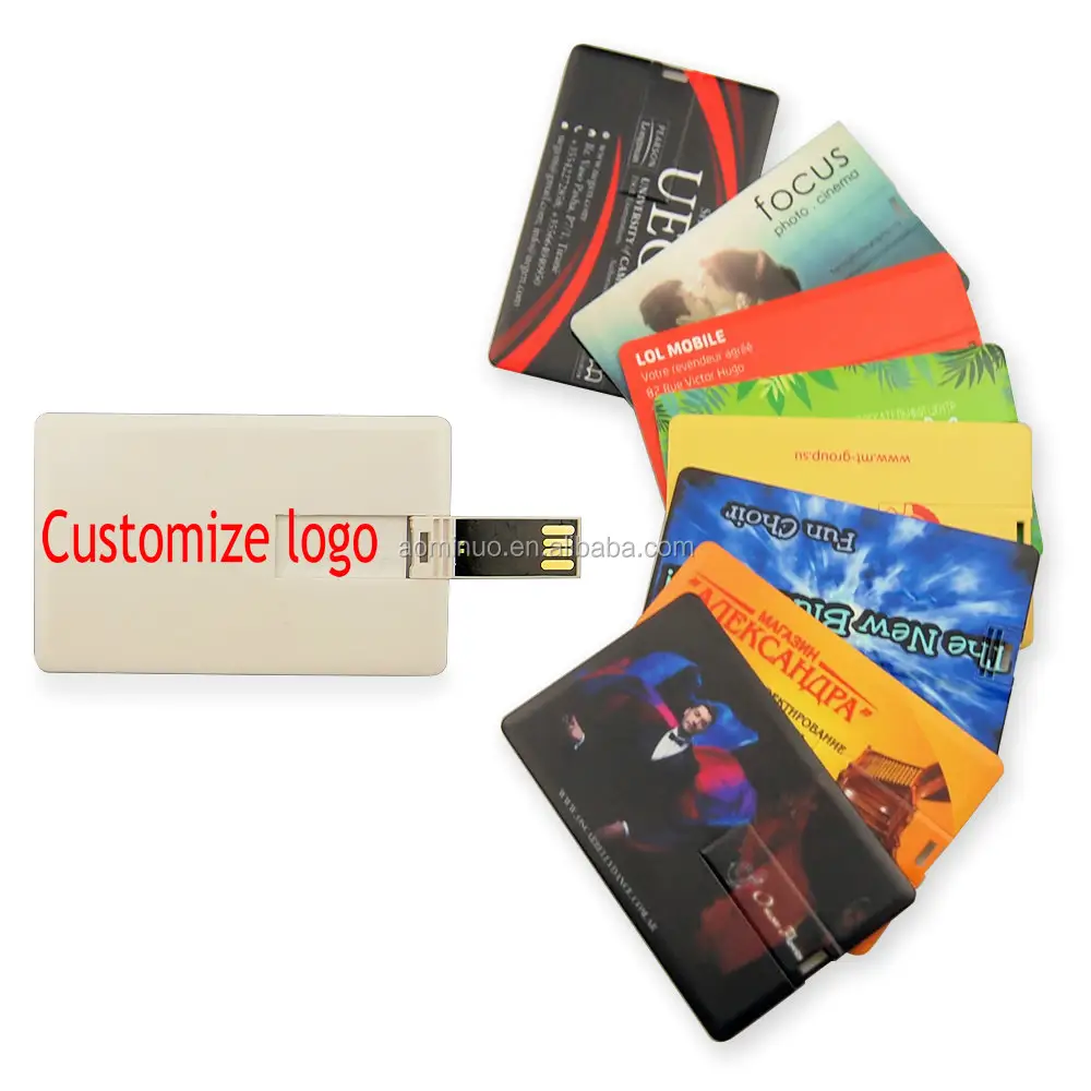 Promosyon süper ince kredi kartı USB flash sürücü için hediye kalem sürücü kartı USB 2.0 2GB 4GB 8GB 16GB 32GB 64GB