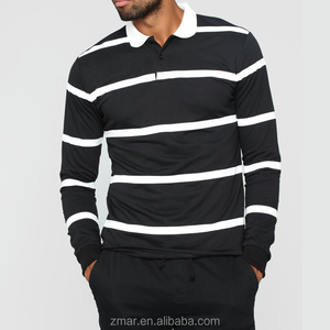 Design personalizzato di alta qualità <span class=keywords><strong>a</strong></span> righe <span class=keywords><strong>a</strong></span> maniche lunghe Polo per uomo - Product Image 3