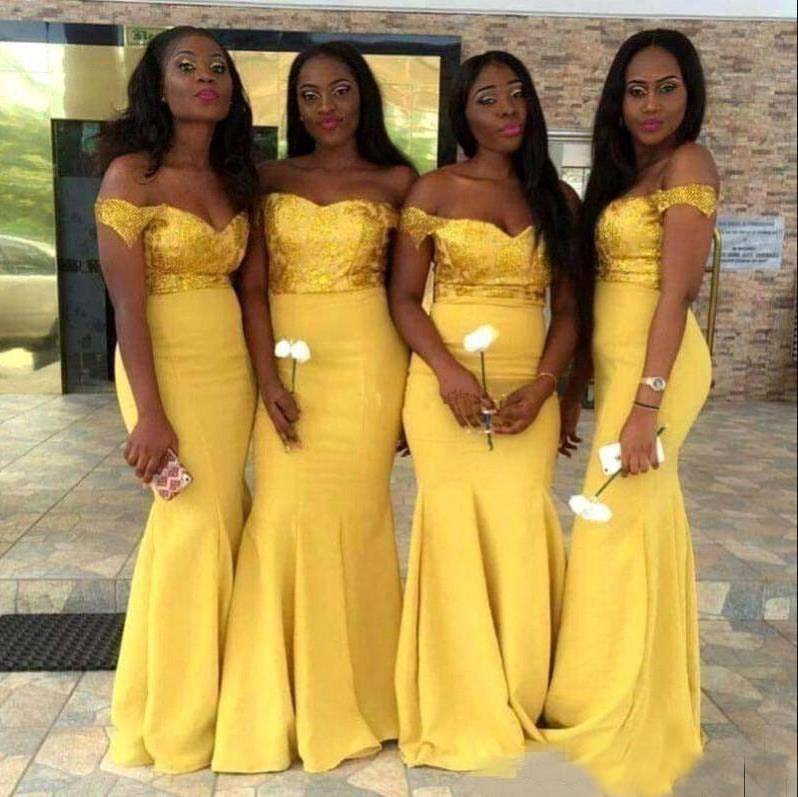 African Yellow Sequins Long Western Bridesmaid Dresses| Alibaba.com