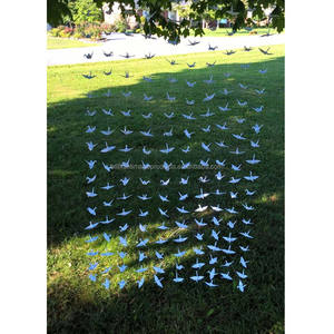 240-מנופים אוריגמי על חוט 12-רקע נייר חתונה בסגנון אהבה מנופים דקורטיביים מלאכת יד - Product Image 2