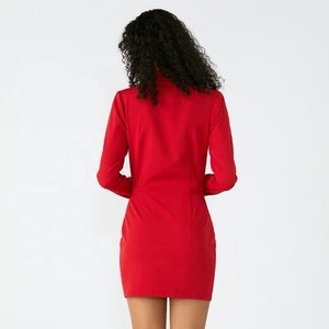 Fábrica <span class=keywords><strong>de</strong></span> ropa más escote caliente abierta <span class=keywords><strong>de</strong></span> mama noche Sexy vestido rojo - Product Image 5