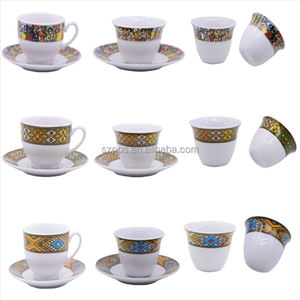 Service à thé et à café en céramique fine éthiopienne, modèle Reine de Saba, pour Jebena - Product Image 6