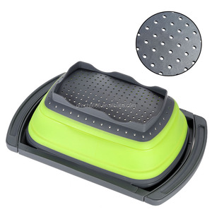 O filtro dobrável do <span class=keywords><strong>silicone</strong></span> do coador da cozinha do OEM expande a 24 "sobre a cesta do dissipador - Product Image 6