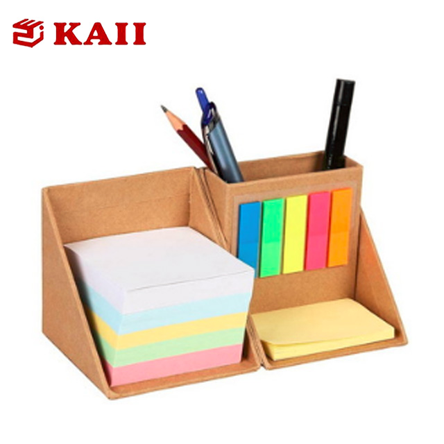 KAII рекламный складной квадратный куб из крафт-бумаги, липкий блокнот, коробка для записей