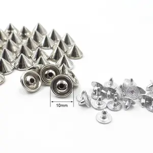 Diy plating 10mm silver gold studs and spikes punk decorative rivet for leather crafts