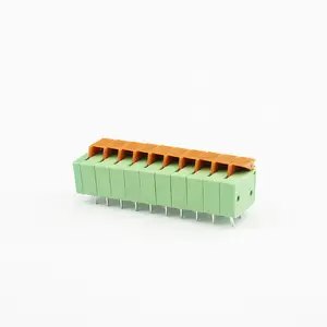 electrical busbar5mm pitch 10 pin male female pcb spring terminal connector