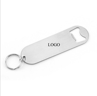 Ouvre-bouteille de bière en métal vierge en acier inoxydable laser avec logo personnalisé avec aimant ouvre-bouteille à sublimation porte-clés