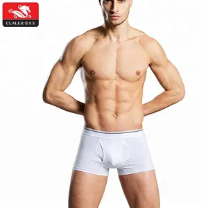 Cueca boxer de cintura elástica personalizada, roupa íntima masculina