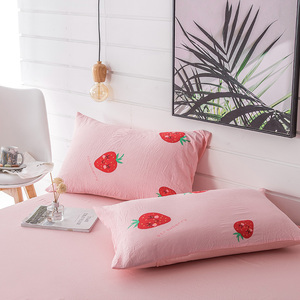 Công chúa tưởng tượng màu hồng ngọt ngào dễ thương phong cách với nhỏ mô hình dâu tây in ấn bộ đồ giường comforter <span class=keywords><strong>set</strong></span> của bốn - Product Image 4